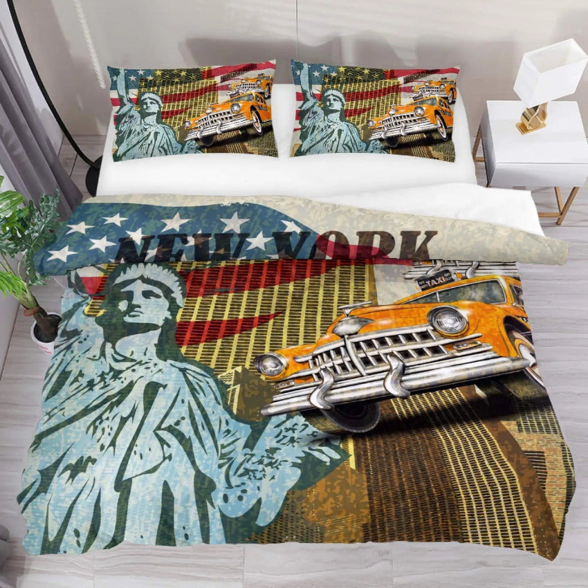 Housse de Couette New York - Yellow Cab | Douce-Couette.com