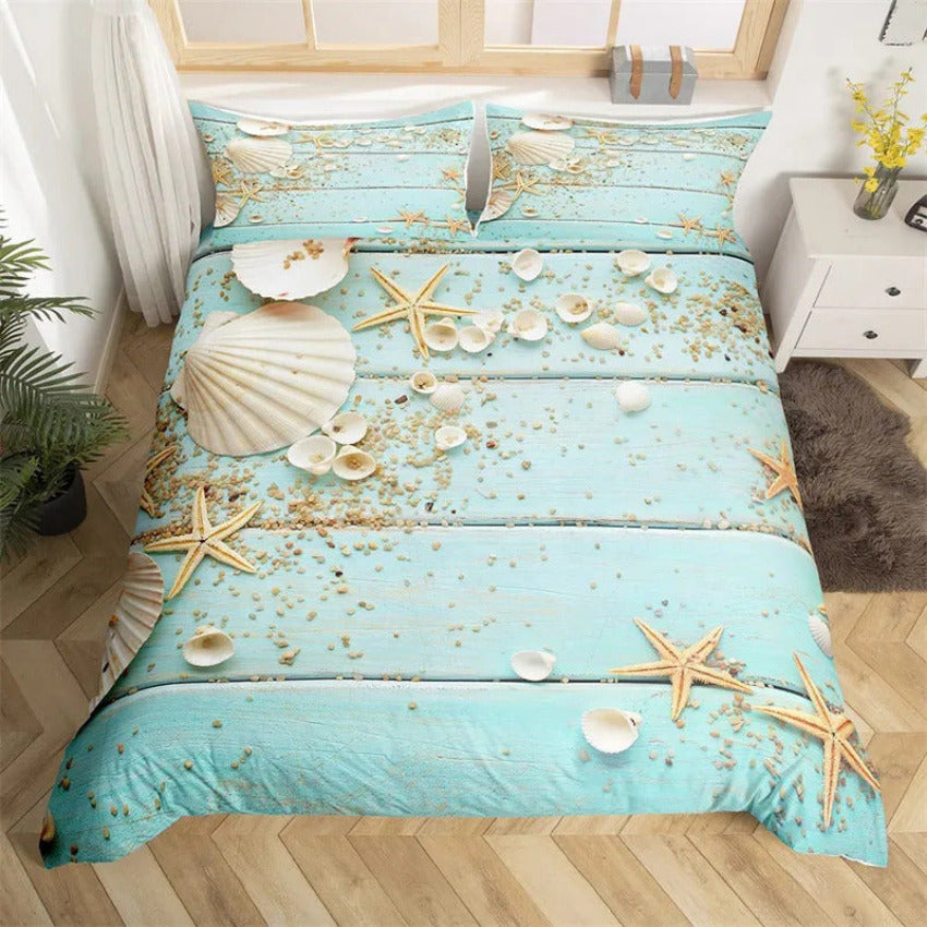 Housse de Couette Bord de Mer Chic - Perle de Mer | Douce-Couette.com