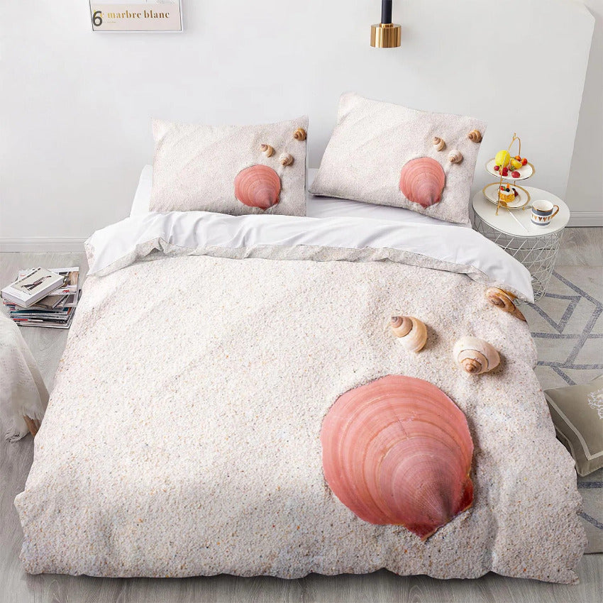 Housse de Couette Bord de Mer Chic - Coquillage | Douce-Couette.com