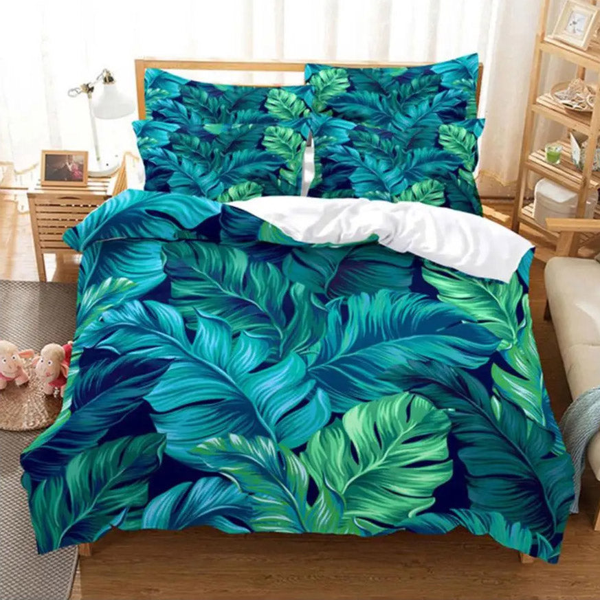 Housse de Couette Feuillage - Émeraude | Douce-Couette.com