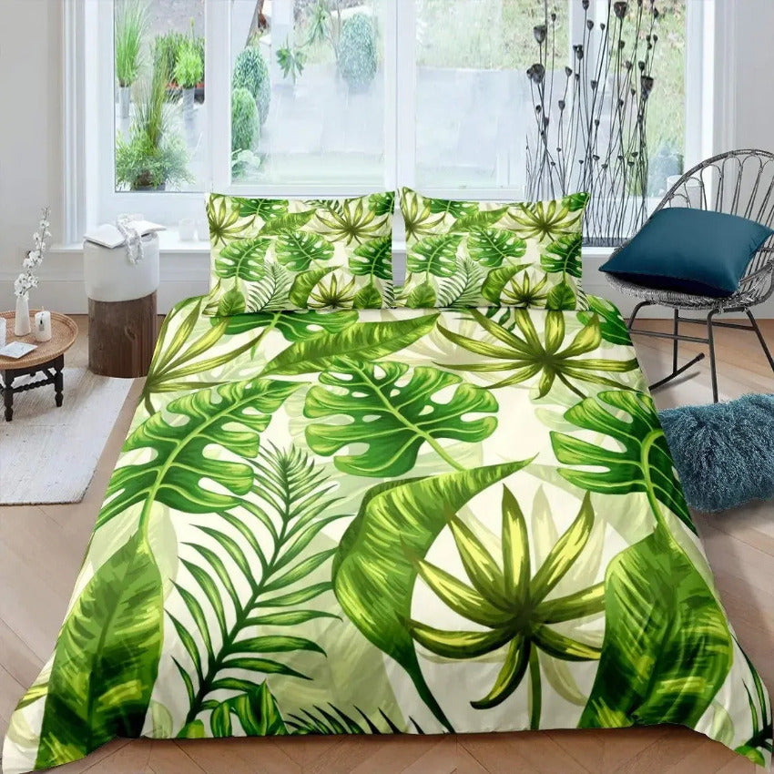 Housse de Couette Feuillage Vert | Douce-Couette.com