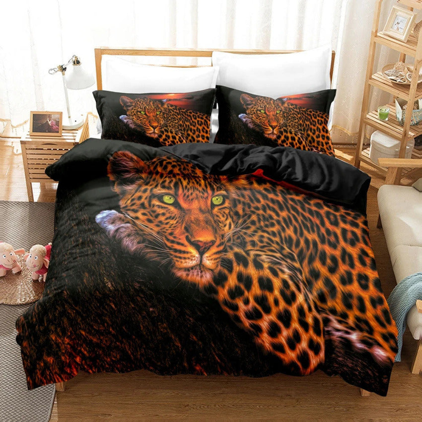 Housse de Couette Léopard - Élégance Safari | Douce-Couette.com