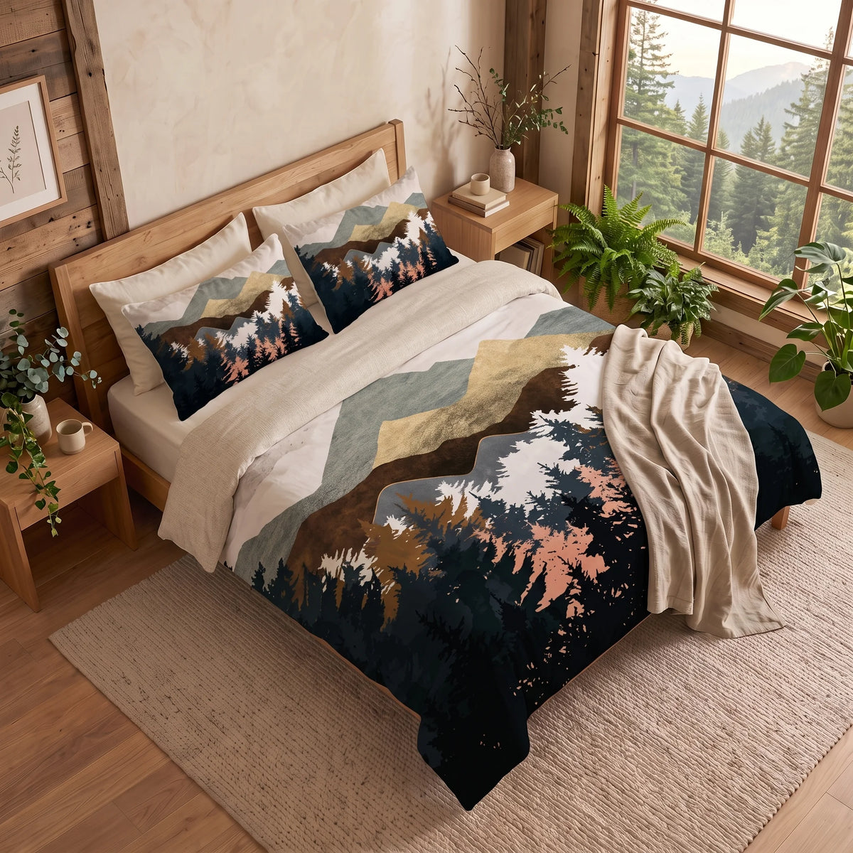 Housse de Couette Montagne - Cimes et Sapins | Douce-Couette.com
