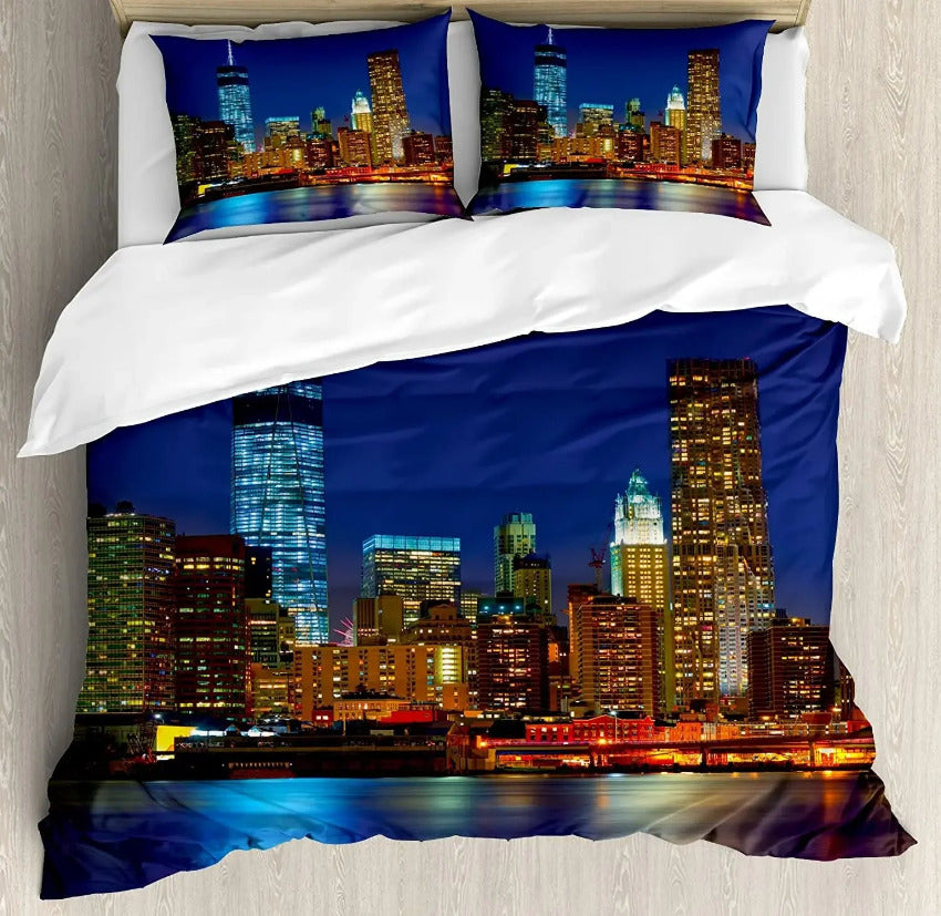 Housse de Couette New York - Lumière de la Skyline| Douce-Couette.com