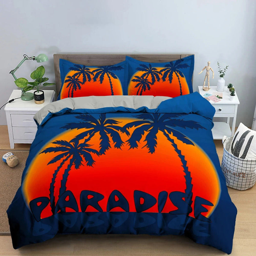 Housse de Couette Palmier - Paradis Tropical | Douce-Couette.com
