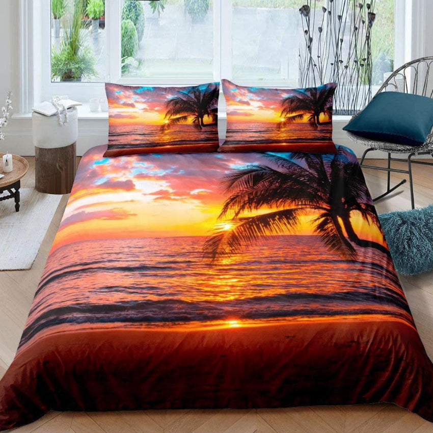 Housse de Couette Palmier - Lumière des Tropiques | Douce-Couette.com