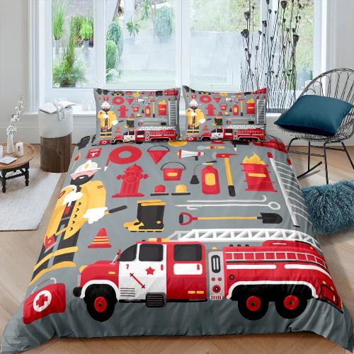 Housse de Couette Pompier - Camion de Secours | Douce-Couette.com