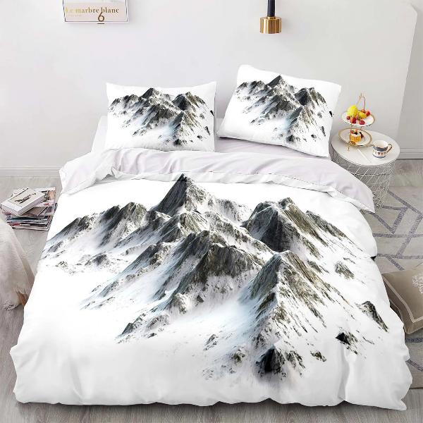 Housse de Couette Montagne - Sommets Enneigés | Douce-Couette.com