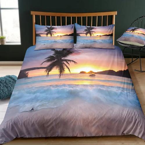 Housse de Couette Bord de Mer - Coucher de Soleil Marin | Douce-Couette.com