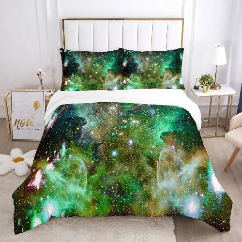 Housse de Couette Espace - Aurores Boréales Spatiales | Douce-Couette.com