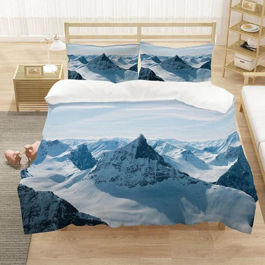 Housse de Couette Montagne - Neige et Sommet | Douce-Couette.com