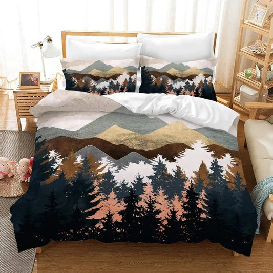 Housse de Couette Montagne - Cimes et Sapins | Douce-Couette.com