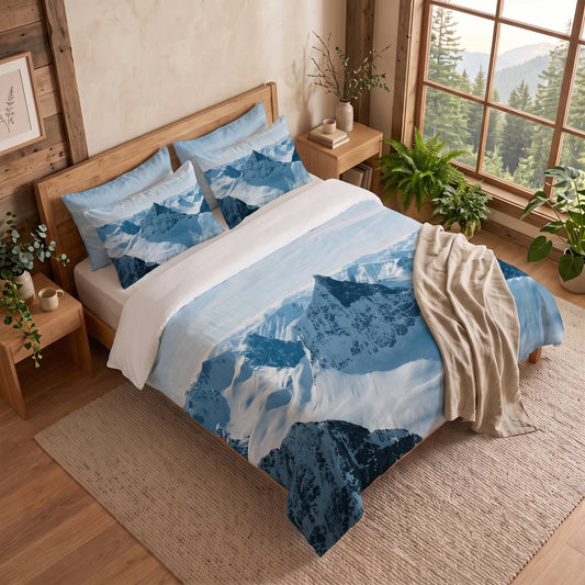 Housse de Couette Montagne - Neige et Sommet | Douce-Couette.com