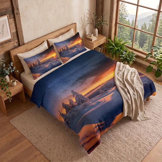 Housse de Couette Montagne - Nocturne | Douce-Couette.com