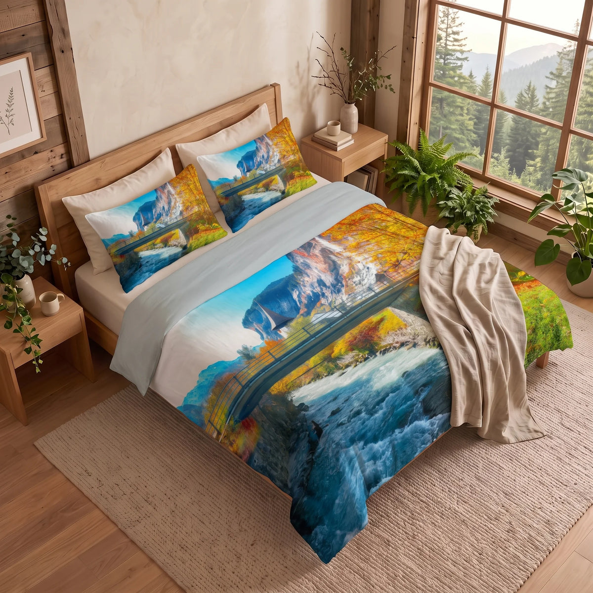 Housse de Couette Montagne - Panorama Élégant | Douce-Couette.com