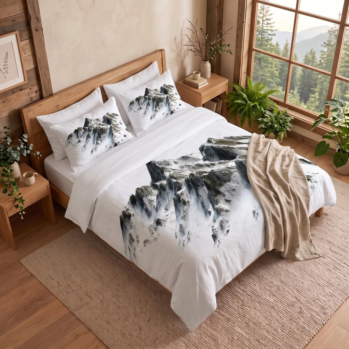 Housse de Couette Montagne - Sommets Enneigés | Douce-Couette.com