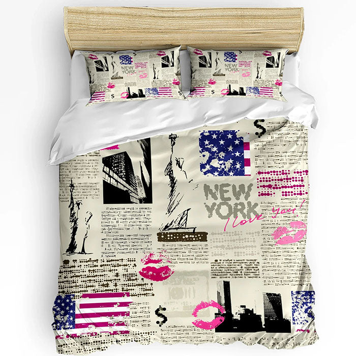 Housse de Couette New York - News Paper | Douce-Couette.com