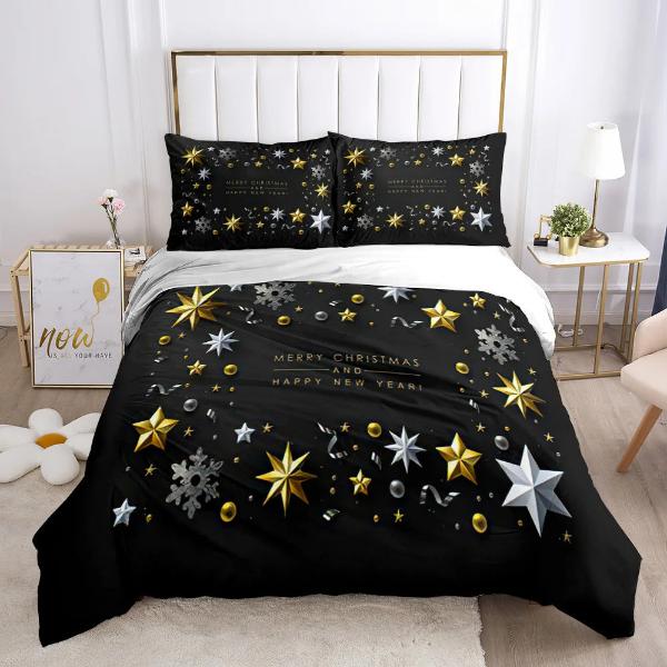 Housse de Couette de Noel - Étoiles Festives | Douce-Couette.com