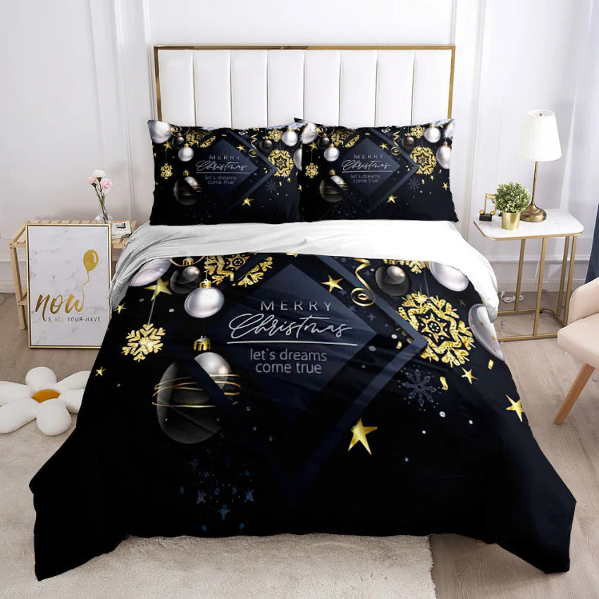Housse de Couette de Noel - Neige & Etoiles | Douce-Couette.com