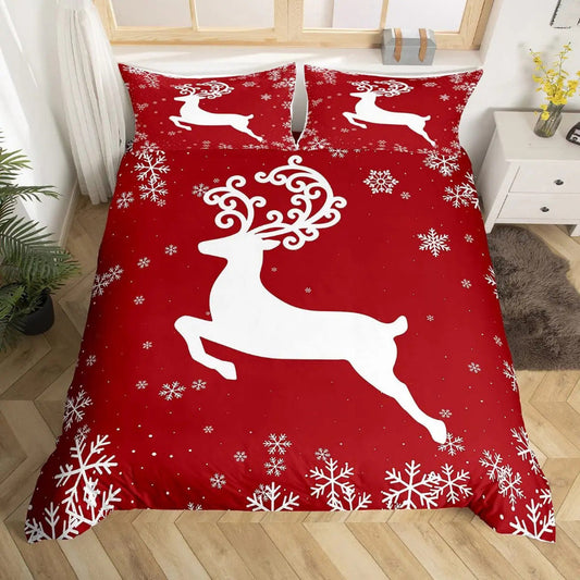 Housse de Couette de Noel - Les Rennes du Ciel | Douce-Couette.com