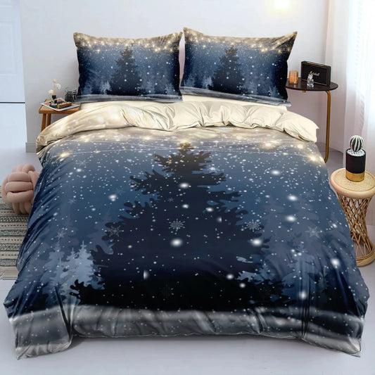 Housse de Couette de Noel - Flocon Enchanté | Douce-Couette.com