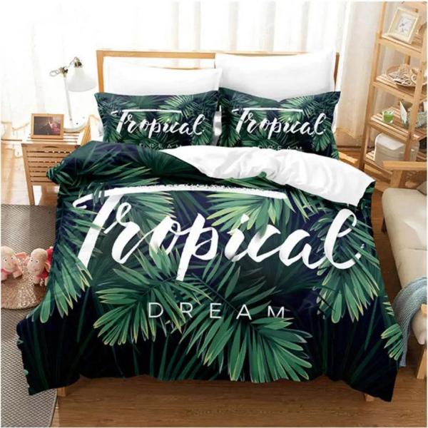 Housse de Couette Palmier - Vert Paradisiaque | Douce-Couette.com