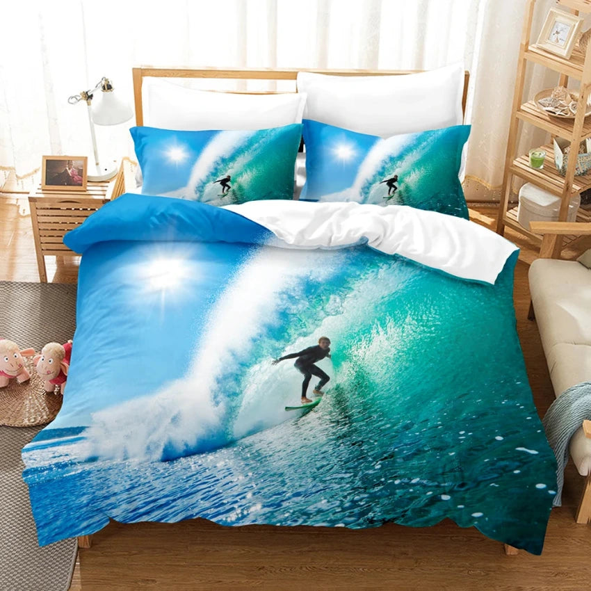 Housse de Couette Surf - Vagues d'Aloha | Douce-Couette.com