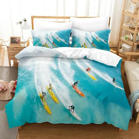 Housse de Couette Surf - Surfeurs des Vagues | Douce-Couette.com