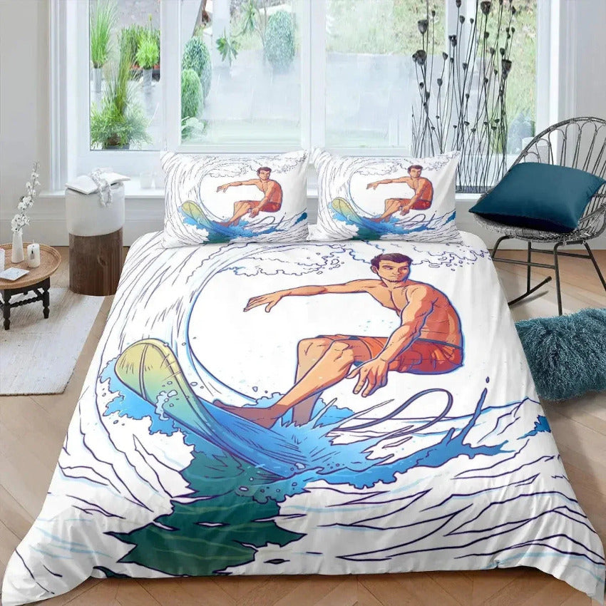 Housse de Couette Surf - Ride la Vague | Douce-Couette.com