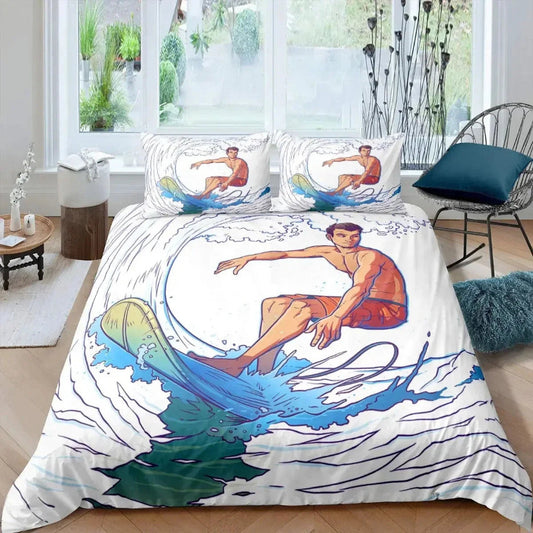Housse de Couette Surf - Ride la Vague | Douce-Couette.com