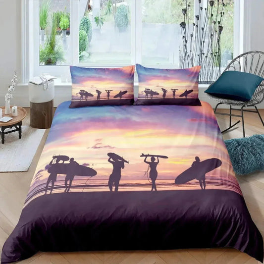 Housse de Couette Surf - Coucher de Soleil | Douce-Couette.com
